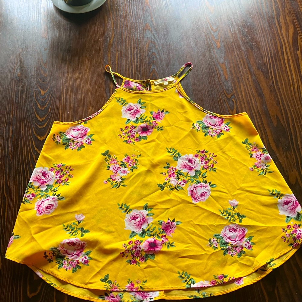 wishful park yellow floral blouse